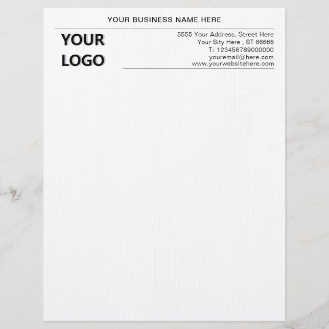 En-tête De Lettre En-tête simple et personnalisé avec logo  (Devant)