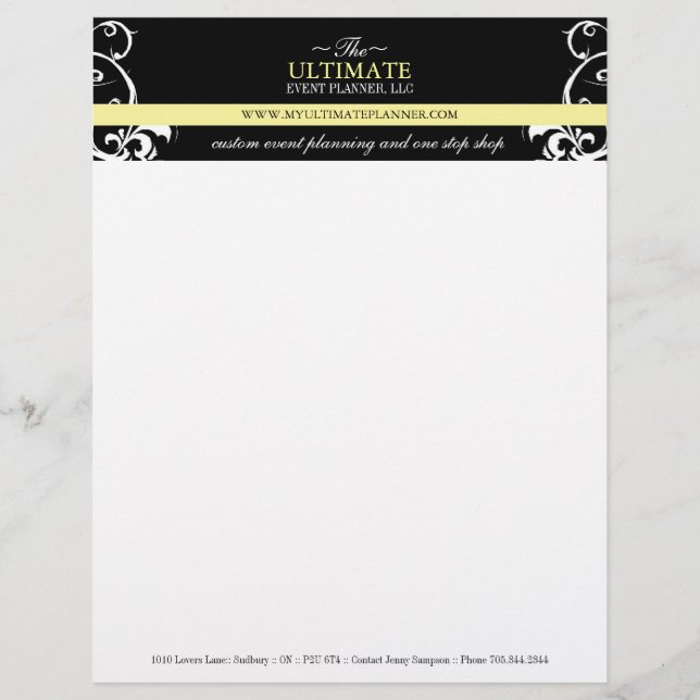En-tête De Lettre En-tête Wedding planner élégant (Devant)