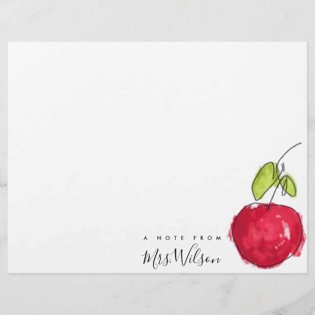 EN-TÊTE DE LETTRE ENSEIGNANT DE L'ÉCOLE MODERNE PEINTURE HUILE POMME (Devant)