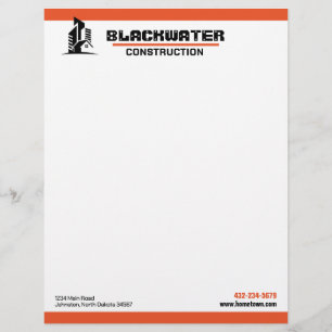 En-tête De Lettre Entreprise de construction commerciale et résident