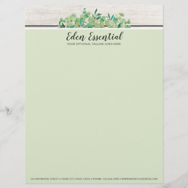 En-tête De Lettre Eucalyptus et Eco Bois Rustique (Devant)