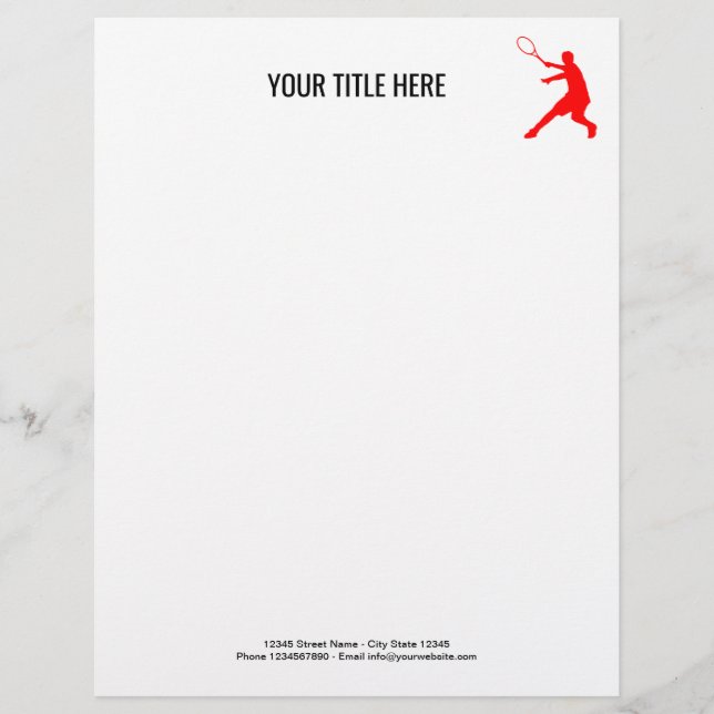 En-tête de lettre fait sur commande de tennis pour (Devant)