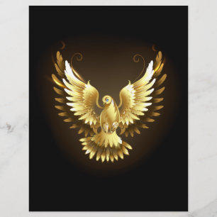 En-tête De Lettre Faux Gold Foil Peace Dove en noir