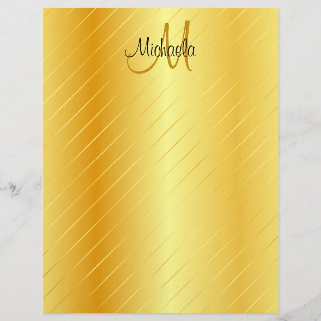 En-tête De Lettre Faux Gold Monogram Élégant Modèle moderne (Devant)