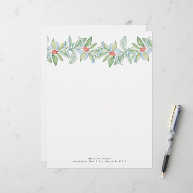En-tête De Lettre Festive de conception en-tête de Noël personnalisé (Devant/Arrière en situation)