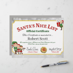 En-tête De Lettre Festive Père Noël Noël belle liste ajouter le nom