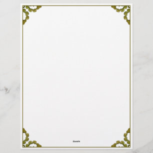 En-tête De Lettre Feuilles verts d'aquarelle Art Nouveau