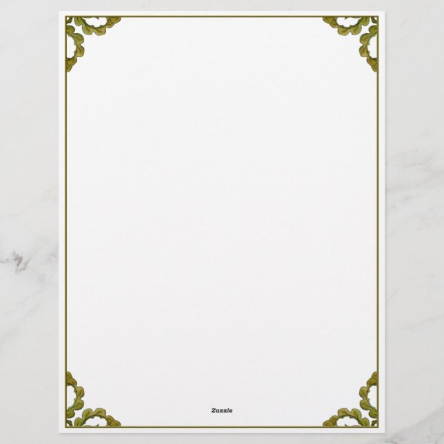 En-tête De Lettre Feuilles verts d'aquarelle Art Nouveau (Dos)