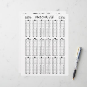 En-tête De Lettre Fiche de score Bunco - Note de tableau pour le jeu