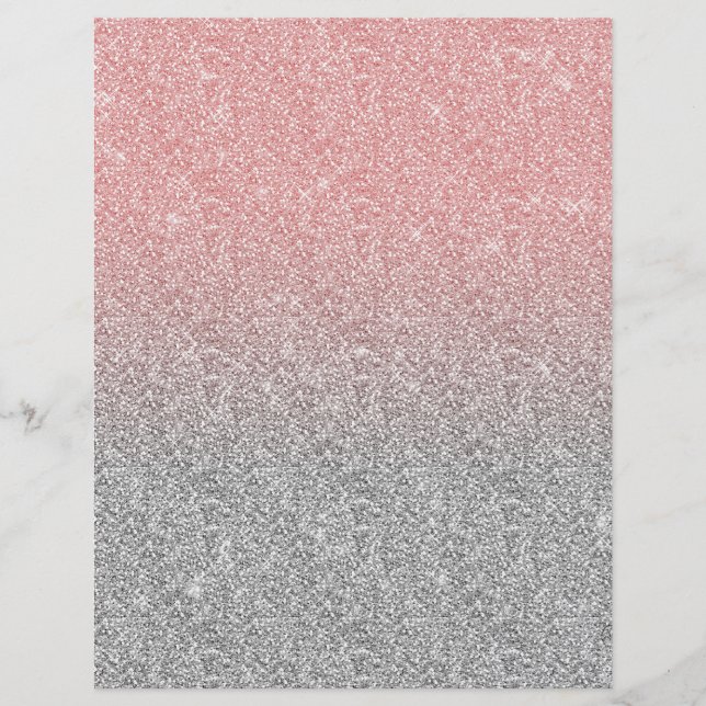 En-tête De Lettre Fille Rose Gold Parties scintillant Argent Ombre D (Devant)