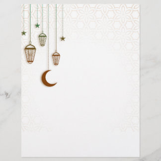 En-tête De Lettre Flanternes à pendage et en-tête de lune
