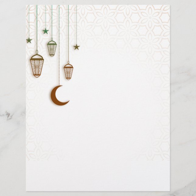 En-tête De Lettre Flanternes à pendage et en-tête de lune (Devant)