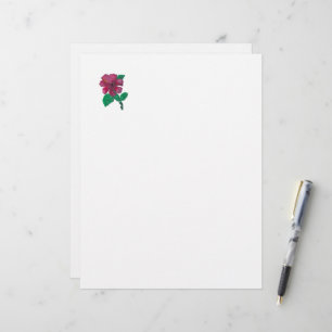 En-tête De Lettre fleur d'hibiscus rouge Tête de lettre