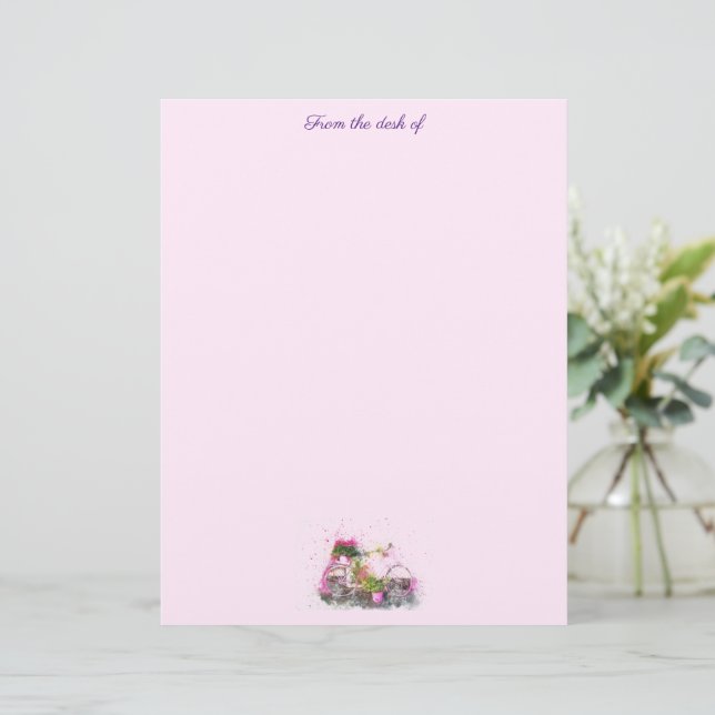En-tête De Lettre Fleurs et papeterie à vélo (Debout devant)