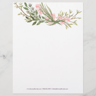 En-tête de lettre floral d'affaires d'aquarelle