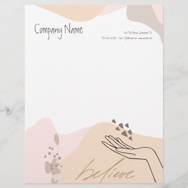 En-tête De Lettre Formes d'entreprise féminine moderne Motivationnel (Devant)