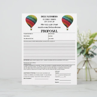 En-tête De Lettre Formulaire de proposition de ballon arc-en-ciel