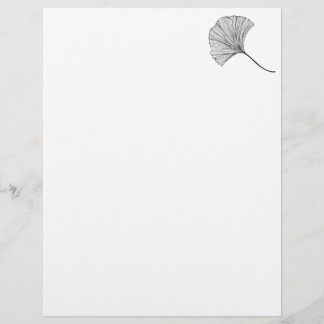 En-tête De Lettre Ginkgo leaf line art Letterhead