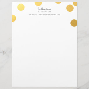 En-tête De Lettre GRANDE CONFETTI SPOT moderne gras feuille or gris