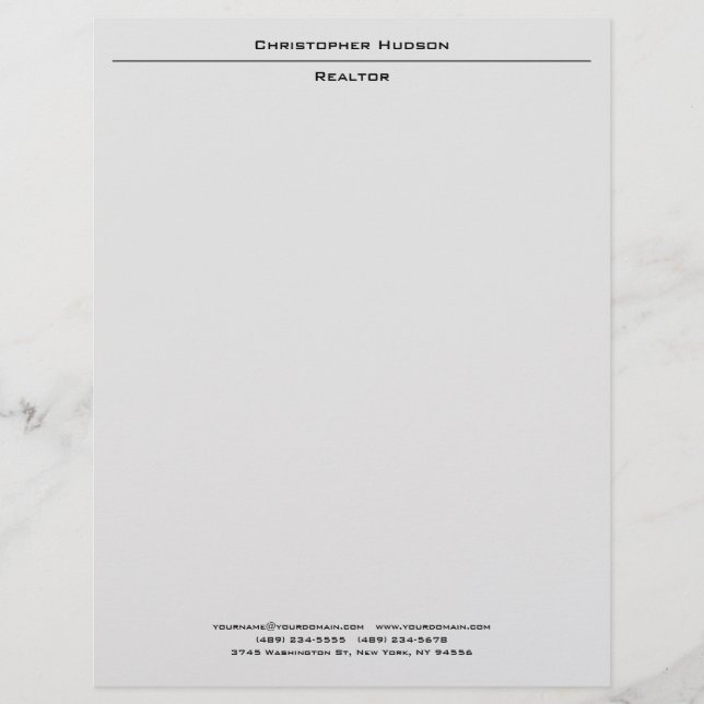 En-tête De Lettre Gris clair professionnel Simple clair (Devant)