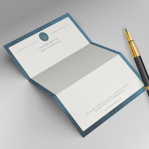 En-tête De Lettre Haut bureau bleu cuir look et or avocat
