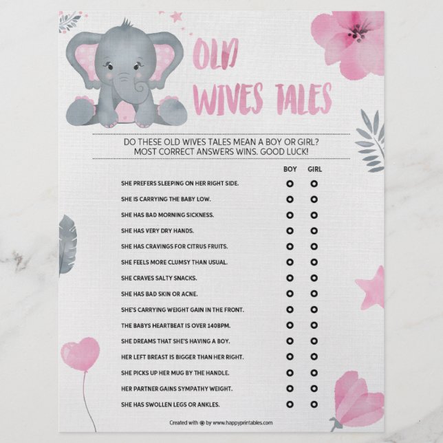 En-tête De Lettre Histoires de vieilles femmes [Eléphant de bébé [ro (Devant)