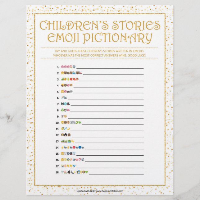 En-tête De Lettre Histoires d'enfants Pictionary [Golden Sparkles] (Devant)