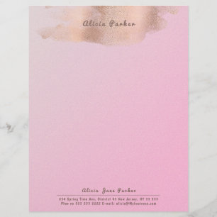 En-tête De Lettre Huile de cuivre or rose Glam Beauticien