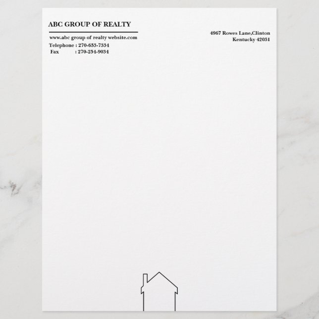 En-tête De Lettre Immobilier simple (Devant)