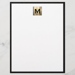 En-tête de lettre initiale du monogramme métalliqu