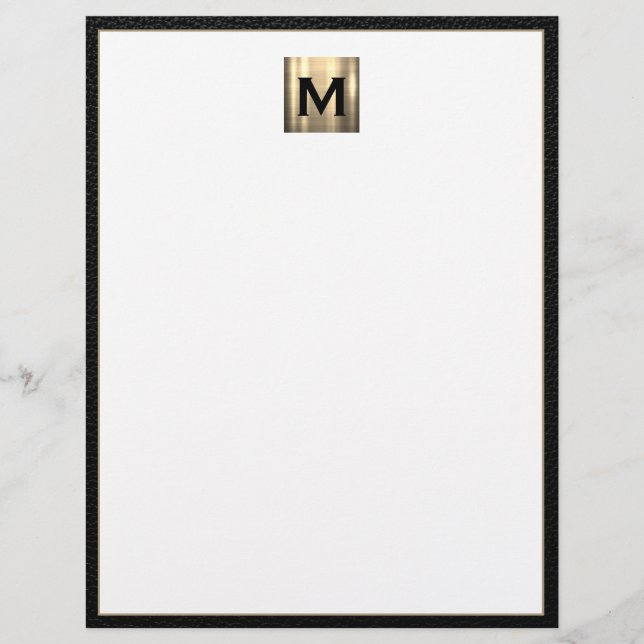 En-tête de lettre initiale du monogramme métalliqu (Devant)