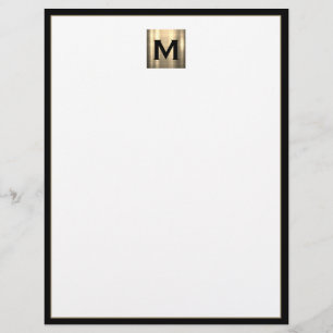 En-tête de lettre initiale du monogramme métalliqu