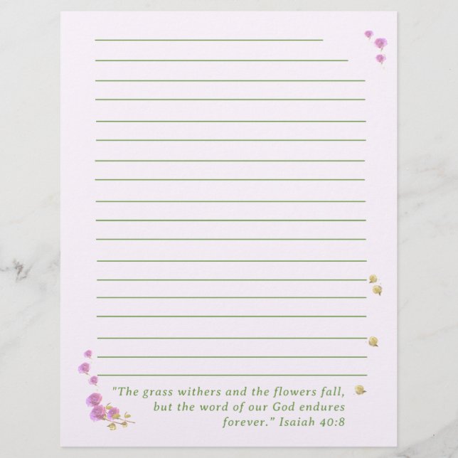 En-tête De Lettre Inspirable sur mesure Floral (Devant)