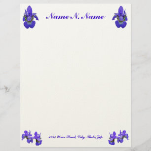 En-tête de lettre iris de Sibérie