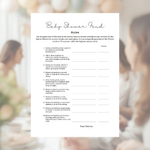 En-tête De Lettre Jeu de Baby Shower Feud avec réponses