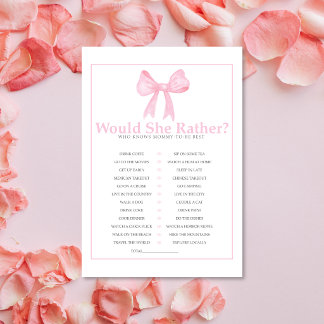 En-tête De Lettre Jeu « Que préférerait-elle » pour une baby shower