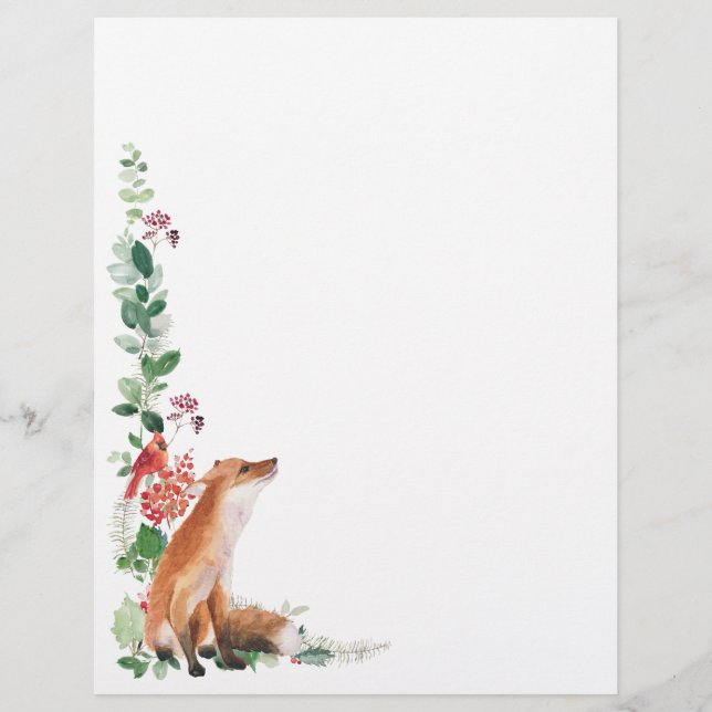 En-tête De Lettre Jour de Noël de la Renard Woodland (Devant)