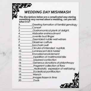 EN-TÊTE DE LETTRE JOURNÉE DU MARIAGE PAPIER DE JEU DIHMASH