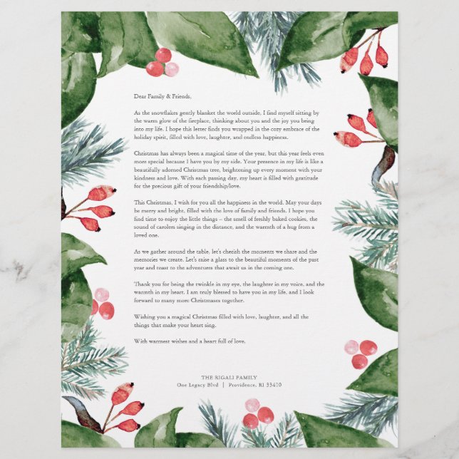 En-tête De Lettre Joyeux Noël Modèle (Devant)