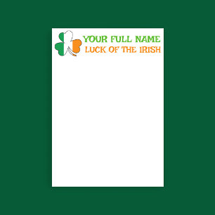 En-tête De Lettre La Saint-Patrick Irlande Drapeau Trèfle Nom person