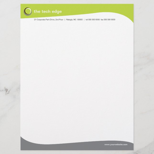 En-tête De Lettre La technologie courbe l'en-tête de lettre (Devant)