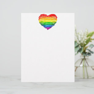 En-tête De Lettre Le cœur arc-en-ciel de SlipperyJoe griffonné tourb