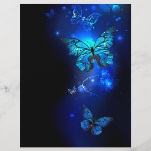 En-tête De Lettre Le papillon morpho dans l'Arrière - plan sombre