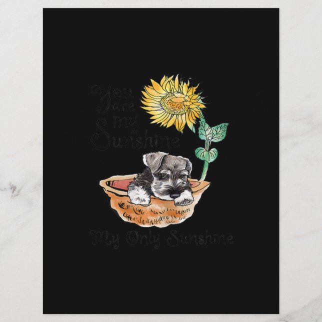 En-tête De Lettre Les femmes vous êtes mon soleil Schnauzer Sunflowe (Devant)
