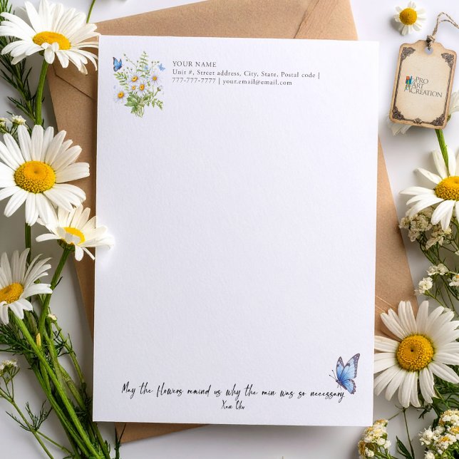 En-tête De Lettre Les fleurs nous rappellent (Créateur téléchargé)