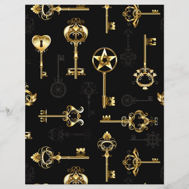En-tête De Lettre Les Patters de Seamless avec Golden Keys (Devant)