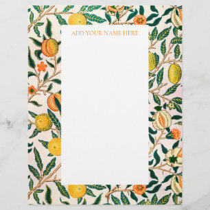 EN-TÊTE DE LETTRE LETTERHEAD WILLIAM MORRIS AVEC POMEGRANATE DESIGN