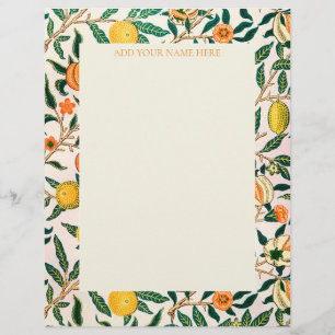 EN-TÊTE DE LETTRE LETTERHEAD WILLIAM MORRIS AVEC "POMEGRANATES"
