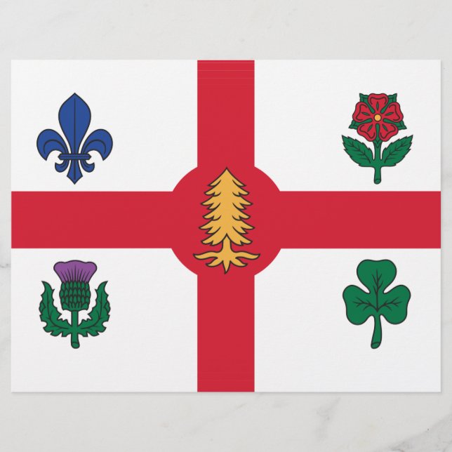 En-tête De Lettre Letterhead with Flag of Montreal, Canada (Devant)