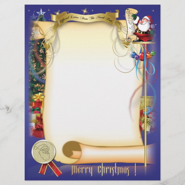 En-tête De Lettre Lettre Père Noël (Devant)